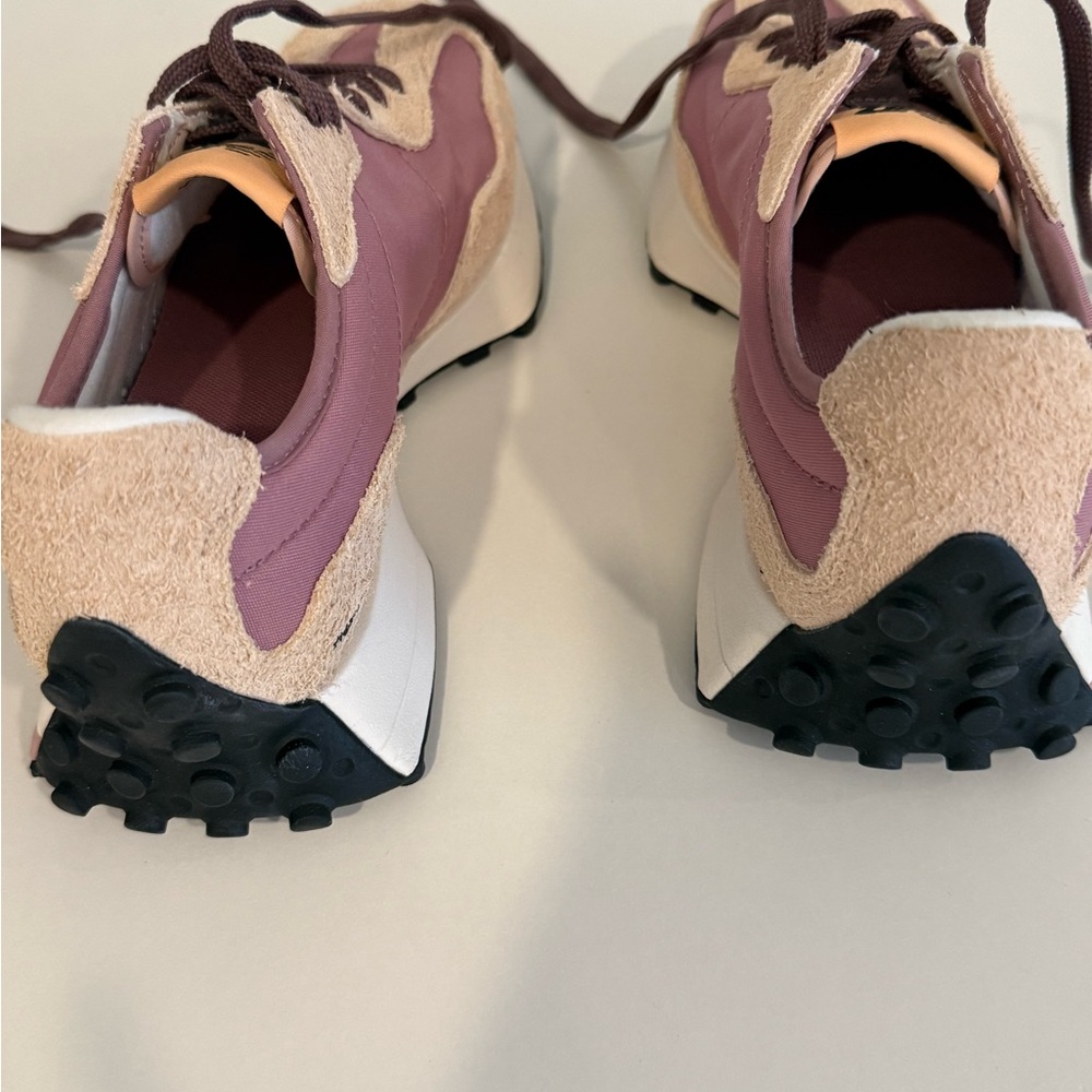 New Balance 327 EUC Women's Sneakers in Pink and Tan - Picture 9 of 11